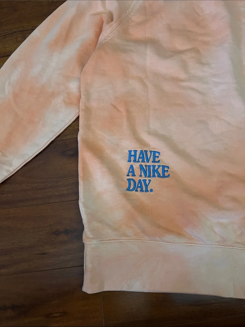 Nike Pink Tie-Dye Crewneck with Daisy Embroidery